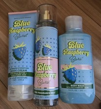 Bath Body Works Set Body Wash Mist CreamShower Gel Blue Raspberry Burst Lotion