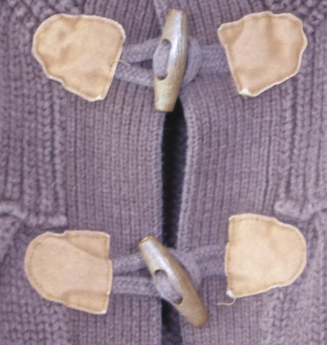 OshKosh Girl Cardigan Sweater Size 6X-Dark Brown, pockets, toggle clasp - Picture 3 of 5