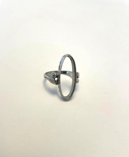 Vintage Sterling Silver 8 OVAL Mount Ring Setting SIZE 5