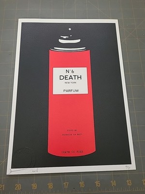 Death NYC  9x12 Signed Graffiti Pop Art. Death Number 6 Spray Can. Artist Proof.