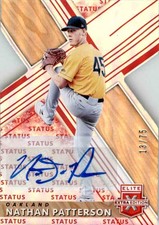 Nathan Patterson 2019 Panini Elite Extra Edition Status Red Die-Cut Auto #180