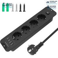 Versenkbare Steckdose 4-Fach Mit USB C PD 20W Einbau Steckdosenleiste