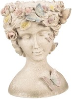 Blumentopf BüSte Frau Polyresin 20X18X26 Cm Grau Clayre & Eef 6PR3895
