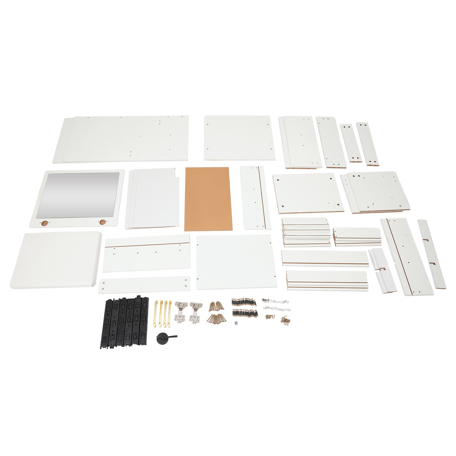 Makeup Desk with Mirror, Compact Dressing Table, Small Make Up Table White