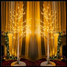 Lighted Birch Tree Decor with 144 LED Lights for Indoor or Outdoor Use - 6 Ft...