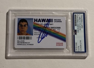 McLovin Fake ID Superbad Signed Auto PSA/DNA Slabbed Christopher Mintz-Plasse