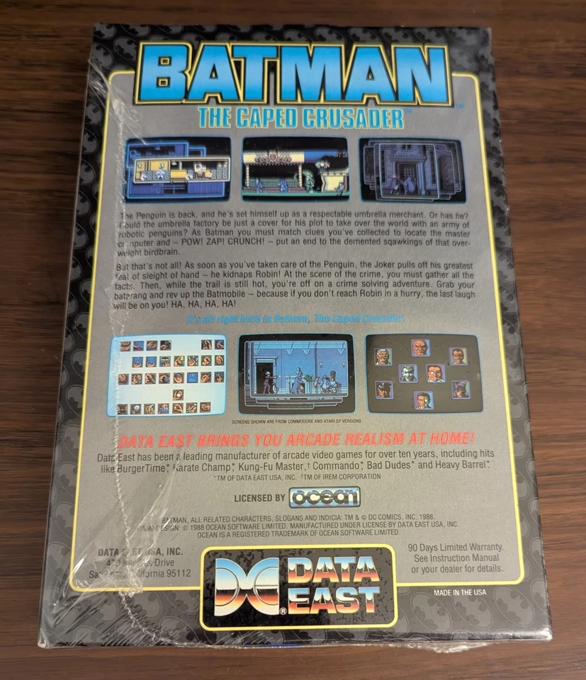 NEW Factory SEALED Batman The Caped Crusader Commodore 64 128 Data East BIG Box - Image 4 of 4