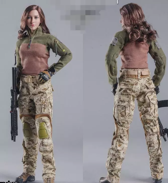 1/6 Female Soldier Combat Uniform Set for 12Inch Body Shirt + Pants + Belt