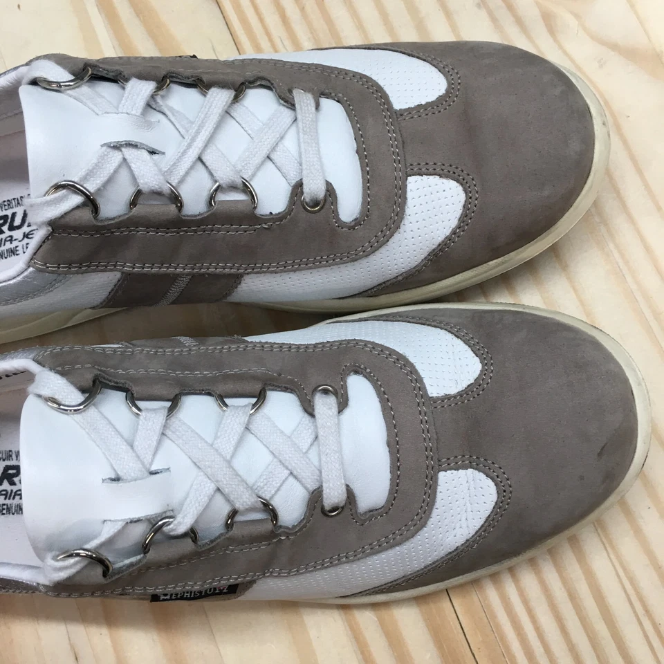 Mephisto Zapatos Mujer 10 Tenis Informales Cuero Multicolor Con Cordones Punta Redonda Foto 4 de 4