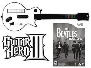 Nueva Nintendo Wii Guitar Hero Iii Guitar Les Paul Kit De Juego De Los Beatles Rock Band Ebay