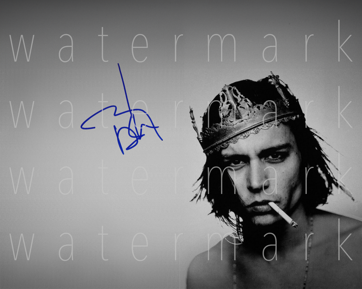 【美品】Johnny Depp 直筆サイン入りフォト Johnny Depp signed sexy shirtless 8X10 print photo poster