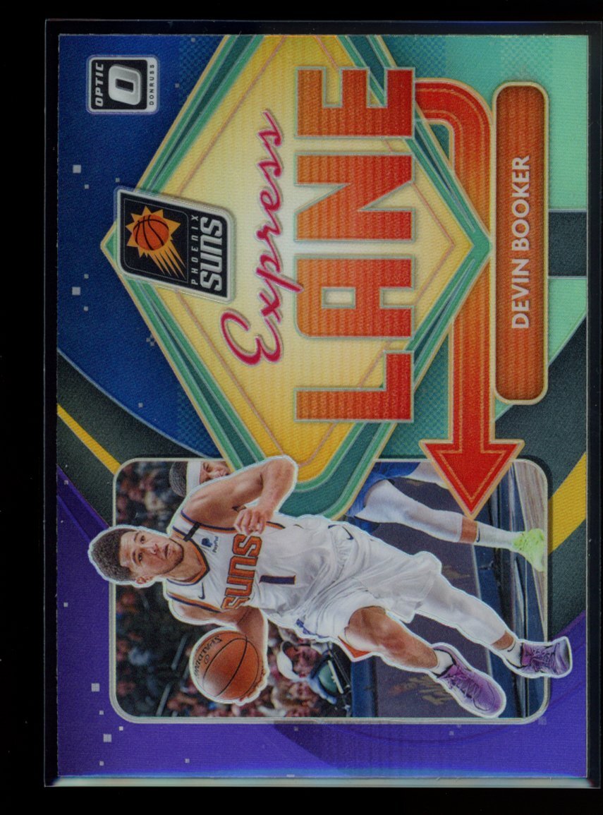 2020-21 Donruss Optic #12 Devin Booker Express Lane Purple