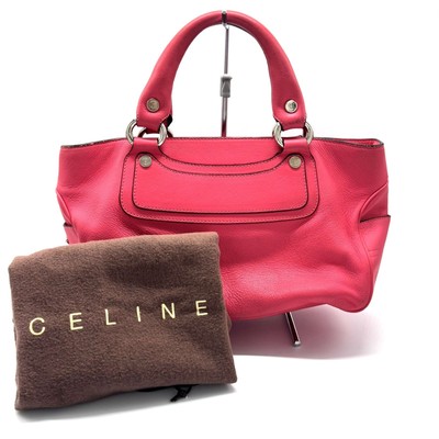 CELINE Boogie Bag Handbag  Leather Light Pink Authentic From Japan/0193