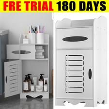 Bathroom Cabinet Furniture Slim Shelf Storage Cupboard Tissue Holder Shelves Bay