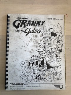 Bally Midway Granny And The Gators Arcade & Pinball Manual