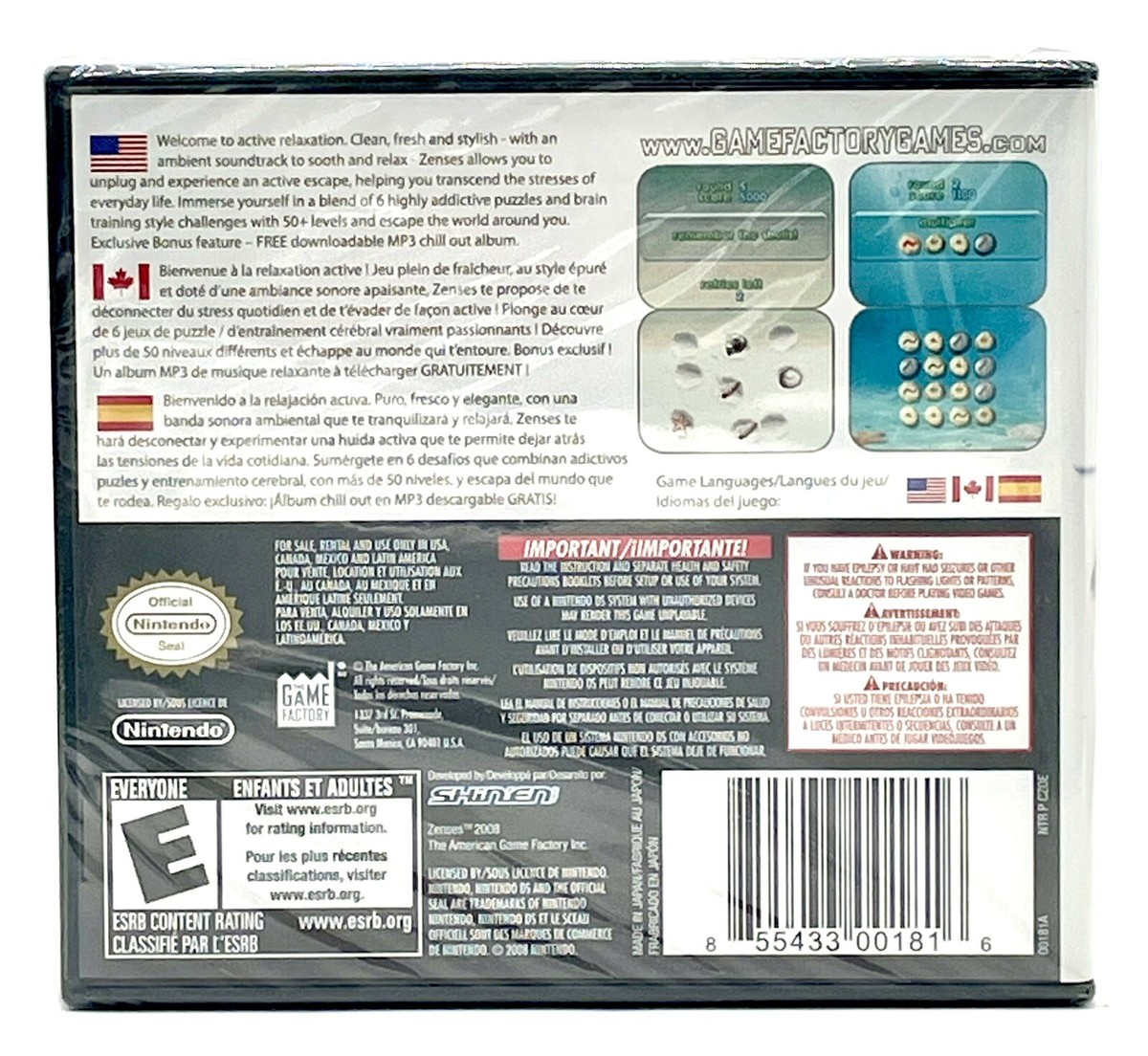 R278 - Zenses: Ocean (Nintendo DS, 2008) BRAND NEW AND