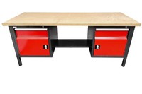 Paulimot Werkbank 2.000 X 700 X 840 Mm Mit Zwei Schubladen Und Zwei TüRen