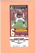 Tampa Bay Buccaneers @ Washington Redskins 10-12-2003 ticket Chris Samuels photo