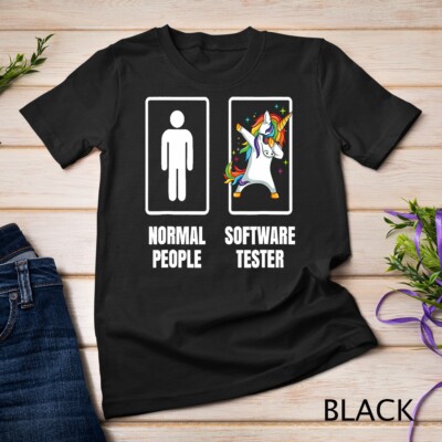 Dabbing Unicorn Software Tester Information Technology Geek Unisex T-shirt