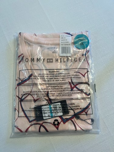 Tommy Hilfiger Top Women's Plus 0x V-Neck Cotton T-Shirt Pink Hearts Print - Picture 4 of 6