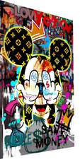 Leinwand Bilder Micky Maus Save Money Pop Art Wandbilder-HochwertigerKunstdruck