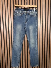 New A.P.C. Jeans 25 Womens Blue Skinny High Rise Droit Acid Wash Denim