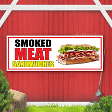 Smoked Meat Sandwiches Indoor Outdoor Vinyl Banner Design