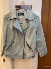 Customised New Look Denim Jacket Uk 14 Small Fitting Yes Yes Authentic Bx30b