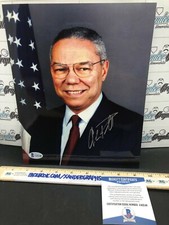 COLIN POWELL SECRETARY STATE SIGNED AUTOGRAPHED 8X10 PHOTOGRAPH-BECKETT BAS COA