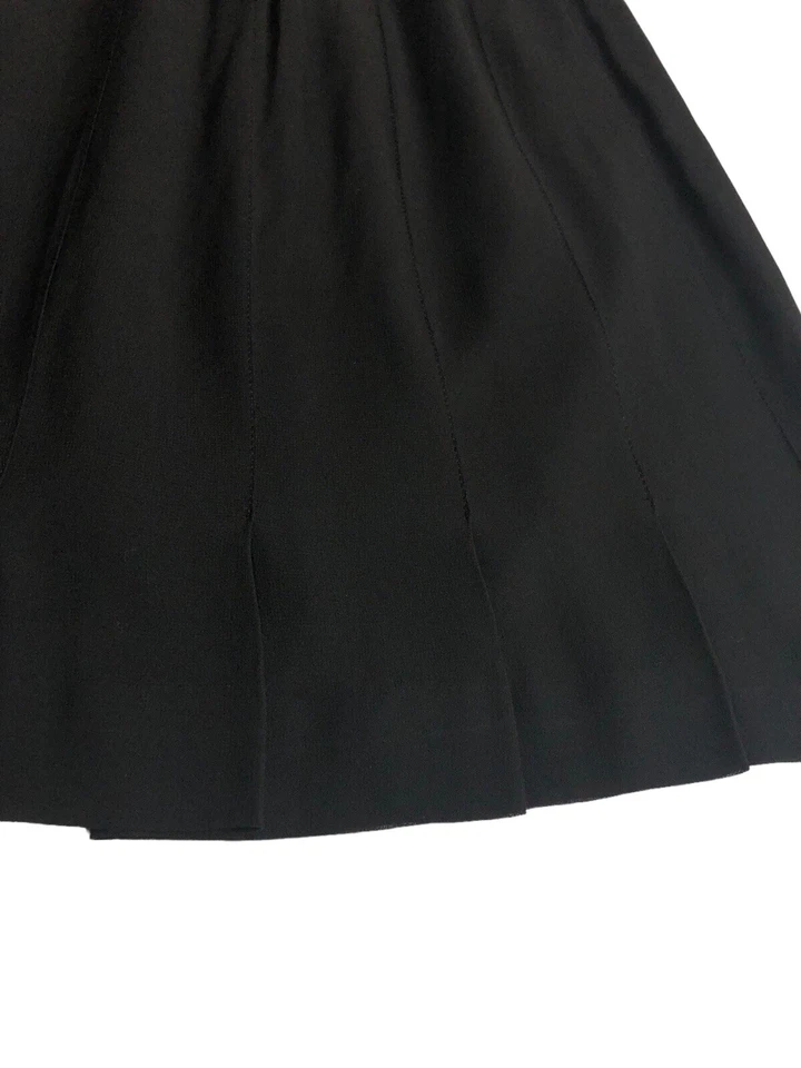 Falda vintage años 90 Y2K para mujer 2 negra forrada hasta la rodilla plisada corporativa gótica Foto 4 de 4