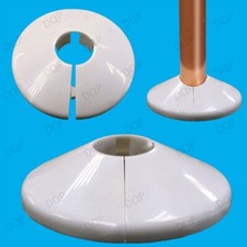 20x White Plastic Radiator Pipe Collars, For 15mm Pipes Easy Fit Flooring Covers