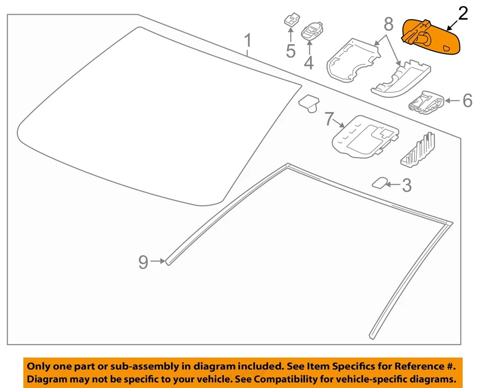 Used Front Center Interior Rear View Mirror fits: 2018 Chevrolet Trax w/telemati - Image 3 of 4
