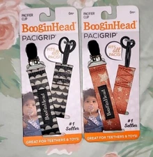 Booginhead Pacigrip Pacifier Holder universal baby toddler orange stars hg10