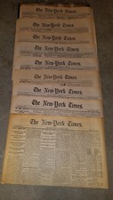 Lot de 9 journaux New York Times époque guerre civile reproduction repro classe