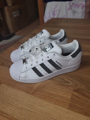 Adidas Superstar x Swarovski Crystals Mens Shoes White Black Sneaker Size 