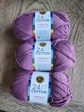 Lion Brand 24/7 Cotton Yarn LIONBRAND lot Of 3 Lilac New NWT
