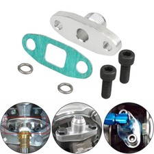 Turbo Oil Drain Outlet Flange Gasket Adapter Kit 10AN Fitting for T3 T4 T04B T60
