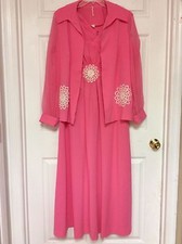 Custom Made Womens Dress Size 20.5 w/Jacket Set Pink Formal Empire Waist 61