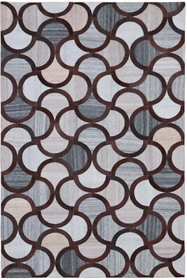 Leder Teppich Tappeto 150x240 cm Rindsleder Rug Cowhide Kuhfell braun beige - Bild 1 von 4