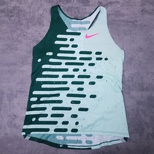 NIKE Pro Elite Team Distance 2023 Made in USA Singlet Womens LARGE Green Pink