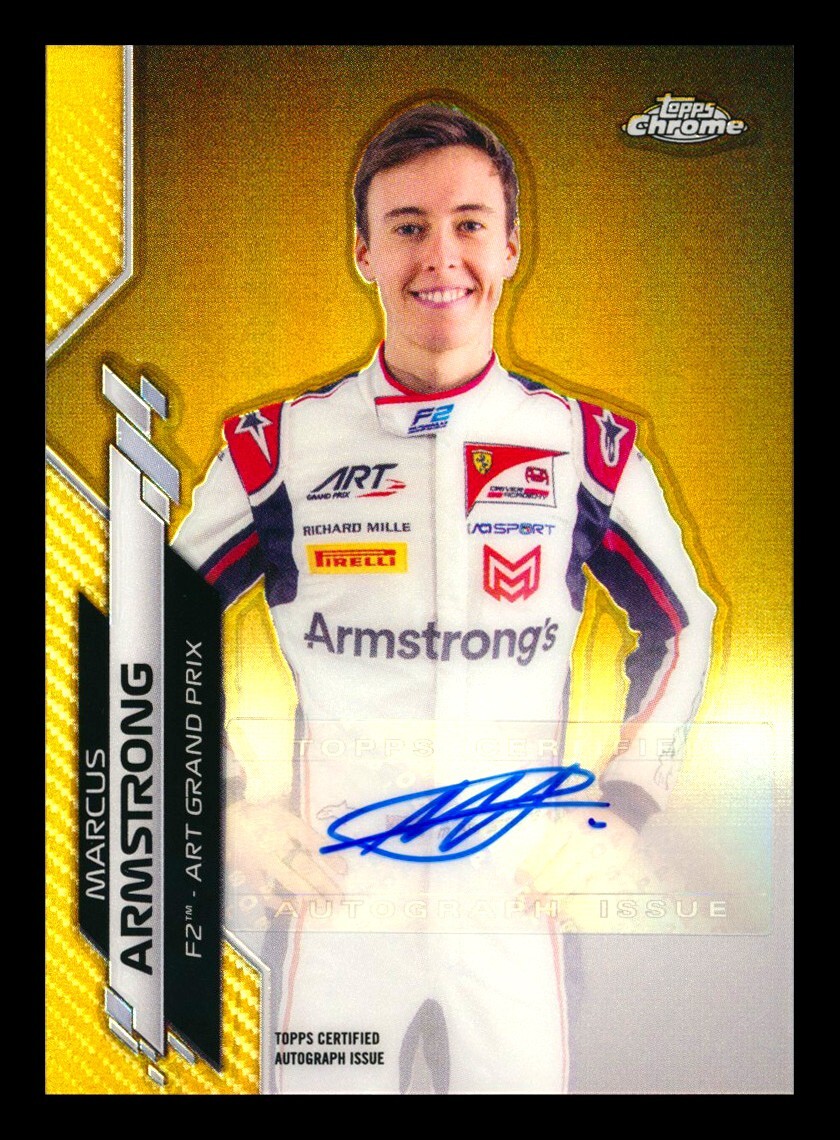 2020 TOPPS CHROME F1 MARCUS ARMSTRONG RC GOLD REFRACTOR AUTO AUTOGRAPH #35/50!