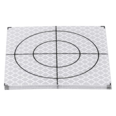 10pcs Survey Reflector Sheets 80mm Self-adhesive Survey Target Mark, Silver Tone