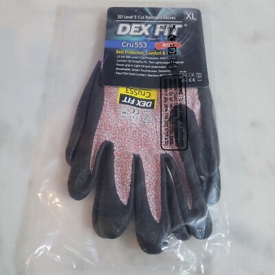 DEX FIT Level 5 Cut Resistant Gloves Cru553, 