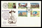 DR WHO 1982 GB ISLE OF MAN FDC BOY SCOUTS COMBO R54600