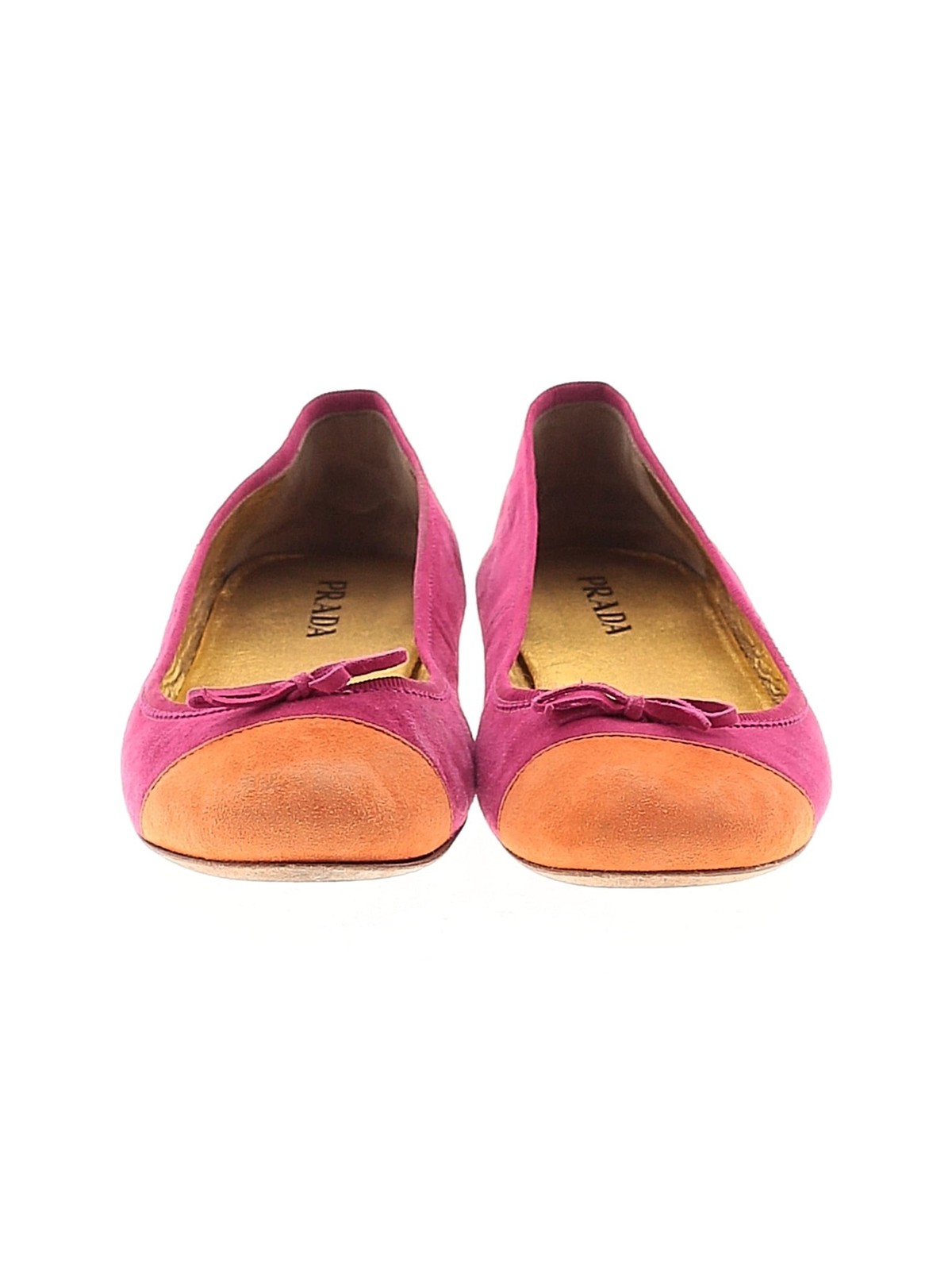 Prada Women Pink Suede Two-Toned Flats EUR 38.5 thumbnail 2