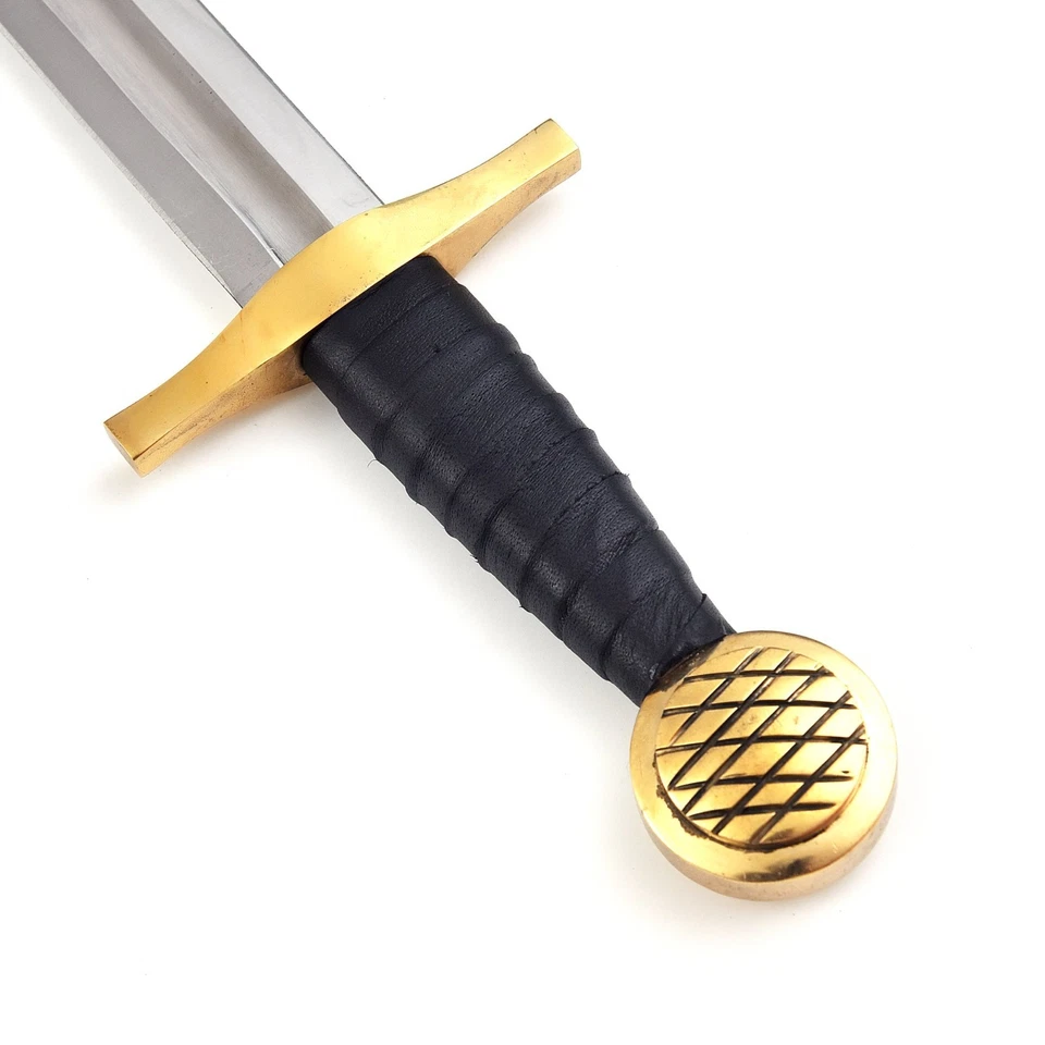 19-Inch Carbon Steel Viking Dagger Short Sword Full Tang Double Edge - Image 2 of 4