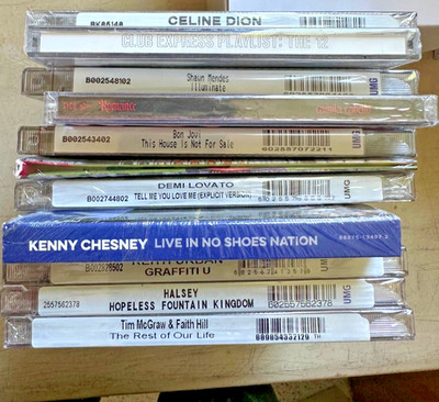 Celine Dion, Bon Jovi, Kenny Chesney , Halsey, McGraw, Mendes,  NEW SEALED CD's