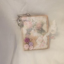 Handmade Junk Journal featuring Floral Sage Purple Papers from Temu