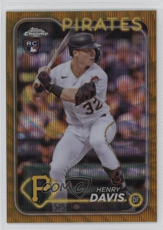 2024 Topps Chrome Gold Wave Refractor 45/50 Henry Davis #260 yq2