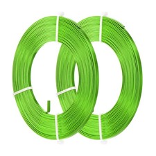 2-Pack 3mm Wide x 16.4ft/5m Bendable Flat Aluminum Wire Grass Green 